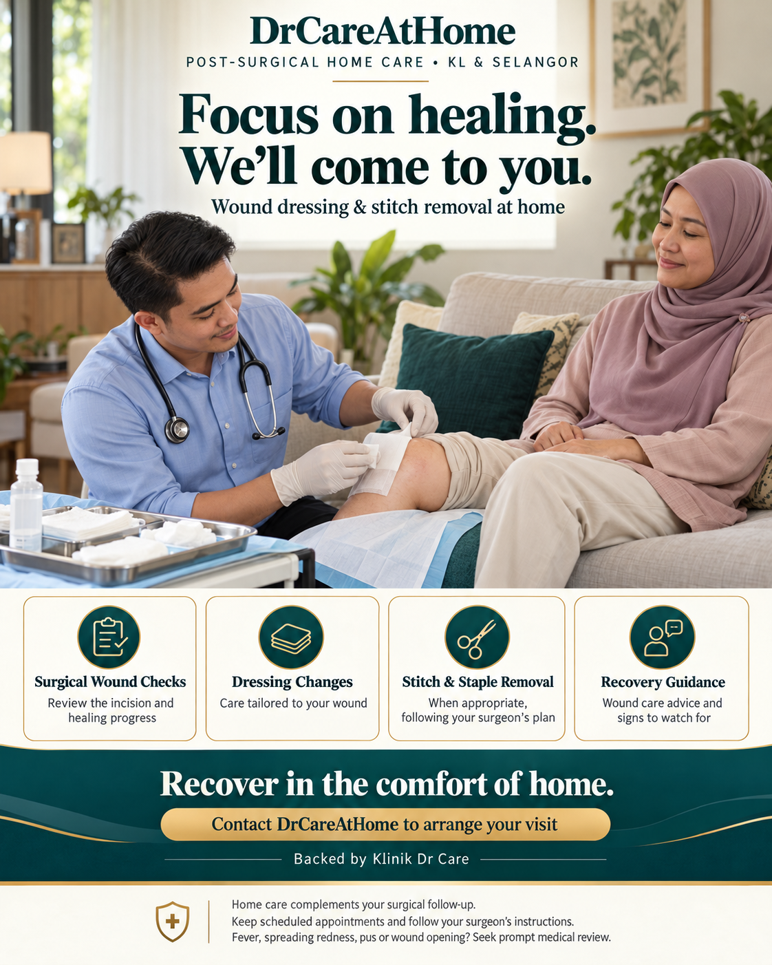 Post-surgery wound care at home